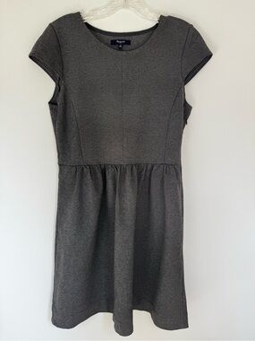 Madewell Charcoal Cap Sleeve Gray Dress, Size Medium